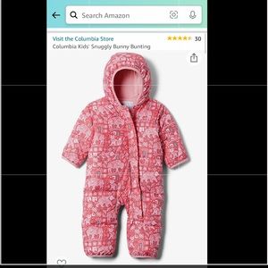 Never worn. 6-12 months Colombia girls snowsuit